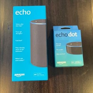 Amazon Echo Tower and Echo Dot